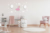 lampe murale pour bébé babynotte cygne rose et ballon blanc 